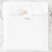 Toverachtige witte rozen Pampasgras bruiloft Vierkante Sticker (Tas)