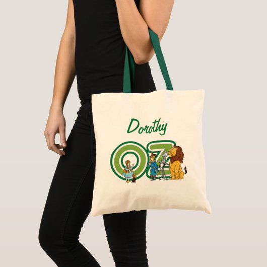 Toverachtige Wizard of Oz-figuren en tekstletters Tote Bag (Voorkant (product))