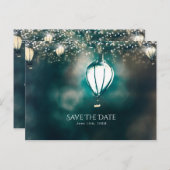 Toverachtige zomerlampjes Opslaan datum Aankondigingskaart (Voorkant / Achterkant)