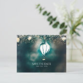 Toverachtige zomerlampjes Opslaan datum Aankondigingskaart (Staand voorkant)