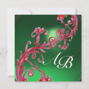 TOVERBESJES 4, MONOGRAM rode jade champagne Kaart