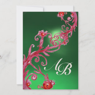 TOVERBESJES 4, MONOGRAM rode jade champagne Kaart
