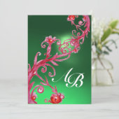 TOVERBESJES 4, MONOGRAM rode jade Kaart (Staand voorkant)