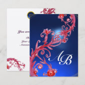 TOVERBESJES 4, MONOGRAM rode saffier goud Kaart (Voorkant / Achterkant)
