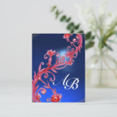 TOVERBESJES 4, MONOGRAM rode saffier goud Kaart (Staand voorkant)