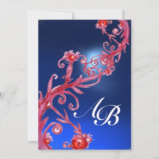 TOVERBESJES 4,MONOGRAM rode saffier Kaart (Voorkant)