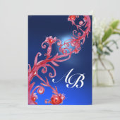 TOVERBESJES 4,MONOGRAM rode saffier Kaart (Staand voorkant)