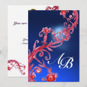 TOVERBESJES 4,MONOGRAM rode saffier Kaart (Voorkant / Achterkant)