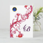 TOVERBESJES,MONOGRAM rode saffier Kaart (Staand voorkant)
