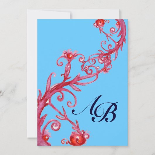 TOVERBESJES,MONOGRAM rood blauw Kaart (Voorkant)