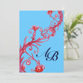 TOVERBESJES,MONOGRAM rood blauw Kaart (Staand voorkant)