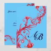 TOVERBESJES,MONOGRAM rood blauw Kaart (Voorkant / Achterkant)