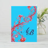 TOVERBESSEN, INITIALEN rood blauw Kaart (Staand voorkant)