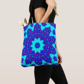 Toverblauwe caleidoscoop bloeide tote bag (Dichtbij)