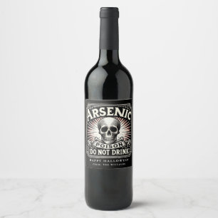 Toverdrank Halloween Feest Schedel Gif Wijn Etiket