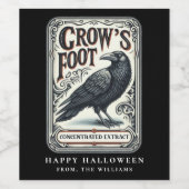 Toverdrank Halloween Feest Zwarze Kraai Wijnlabel Wijn Etiket (Enkel label)
