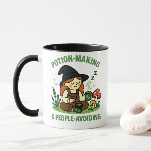 Toverdrank maken en mensen vermijden – Grappige He Mok (Met donut)