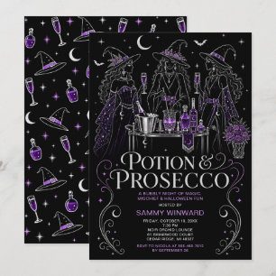 Toverdrank & Prosecco Heksen Halloween Meisjes Nac Kaart