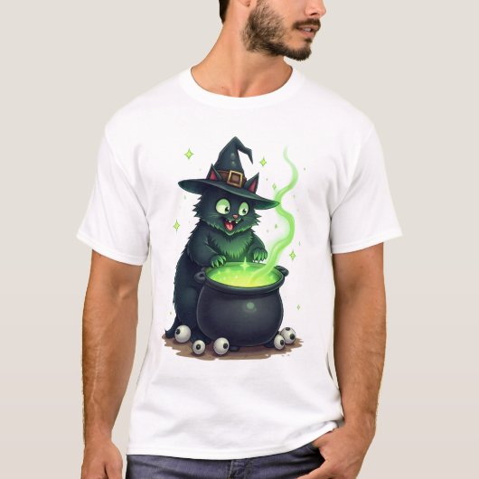 Toverdrankbrouwende Kat T-shirt (Voorkant)