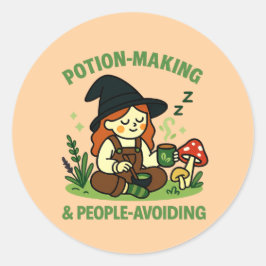 Toverdranken Maken & Mensen Vermijden Ronde Sticker