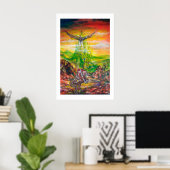 TOVERDUEL TUSSEN BRADAMANT EN NEGROMANCER POSTER (Thuiskantoor)