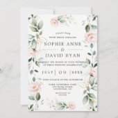 Toverende Blush Bloemen Gouden Bladeren Alles in E Kaart (Voorkant)