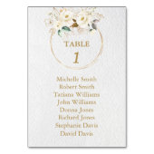 Toverende witte gouden bloemen Doop zitplaatskaart Kaart (Achterkant)