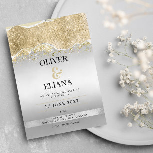 Toverende zilveren en gouden glinsterende glans Br Kaart