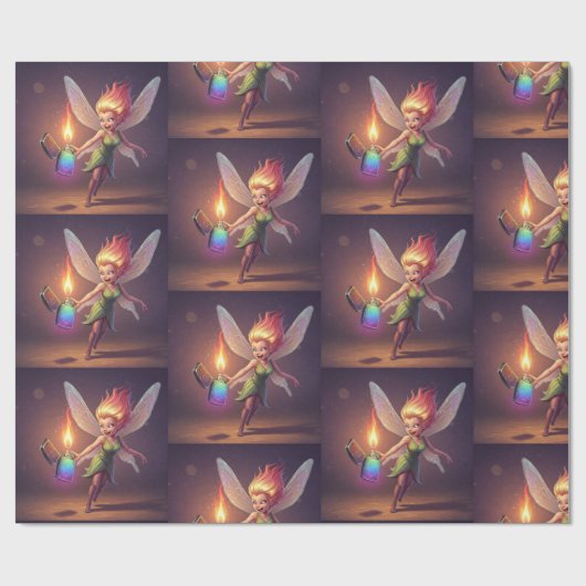 Toverfee Bruilofts Bruiloft Feest Cadeaupapier (Vlak)