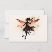 Toverfee silhouet kinderen verjaardag bedankkaart (Achterkant)