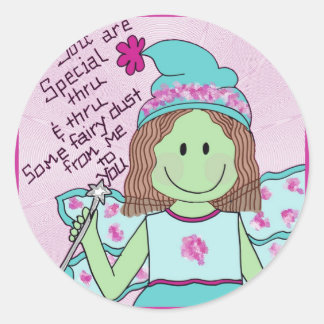 toverfee-stof ronde sticker