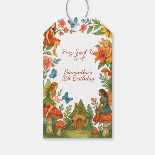 Toverfee Tuin Verjaardagsfeest - Cadeaulabel (Voorkant)