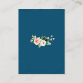 Toverfijne waterverf roze bloemen gouden trouwdeta informatiekaartje (Achterkant)