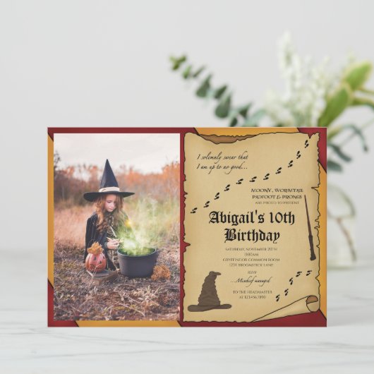 Toverfoto uitnodiging (Staand voorkant)