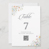 Tovergeefde Tuin Wilde Bloem QR Code Tafel Nummers Kaart (Voorkant)