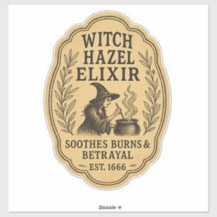 Toverhazel Elixir - Halloween Apotheek Etiket Sticker
