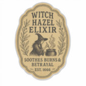 Toverhazel Elixir - Halloween Apotheek Etiket Sticker (Voorkant)
