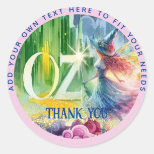 Toverheks bedankje voor Wizard of Oz-feestje Ronde Sticker