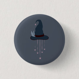 Toverheks Halloween Magische Hoed bij Maanslicht Ronde Button 3,2 Cm