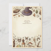 Toverheksfeestje Magische Toverstokken Hoge Haten  Kaart (Achterkant)