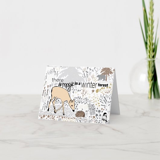 toverhert uit het winterwoud feestdagen kaart