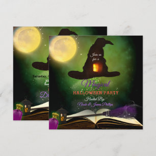 Toverhoed & Magisch Spreukenboek Whimsical Feest Kaart