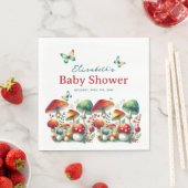 Toverige bos paddenstoel baby shower servet (Insitu)