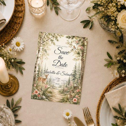 Toverige Bosbruiloft in het Woud Save The Date