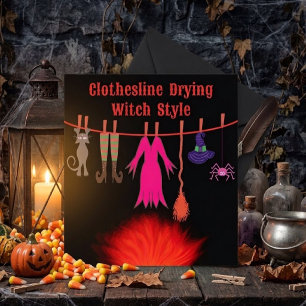 Toverige Heksenwaslijn Halloween Grafische Kunst Kaart