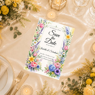 Toverige Pasteltuin Bloemige Bruiloft Save The Date