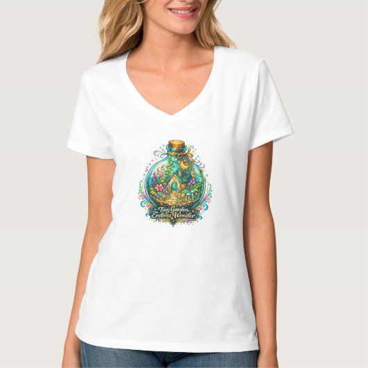 Toverige Sprookjestuin Botanische Kunst T-shirt (Voorkant)
