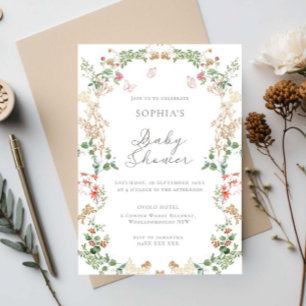 Toverige Tuin Bloemen Baby Shower Kaart