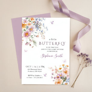 Toverige Tuin Lavendel Vlinder Baby Shower Kaart