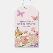 Toverige tuin Vlinders Bruids douche Cadeaulabel (Achterkant)